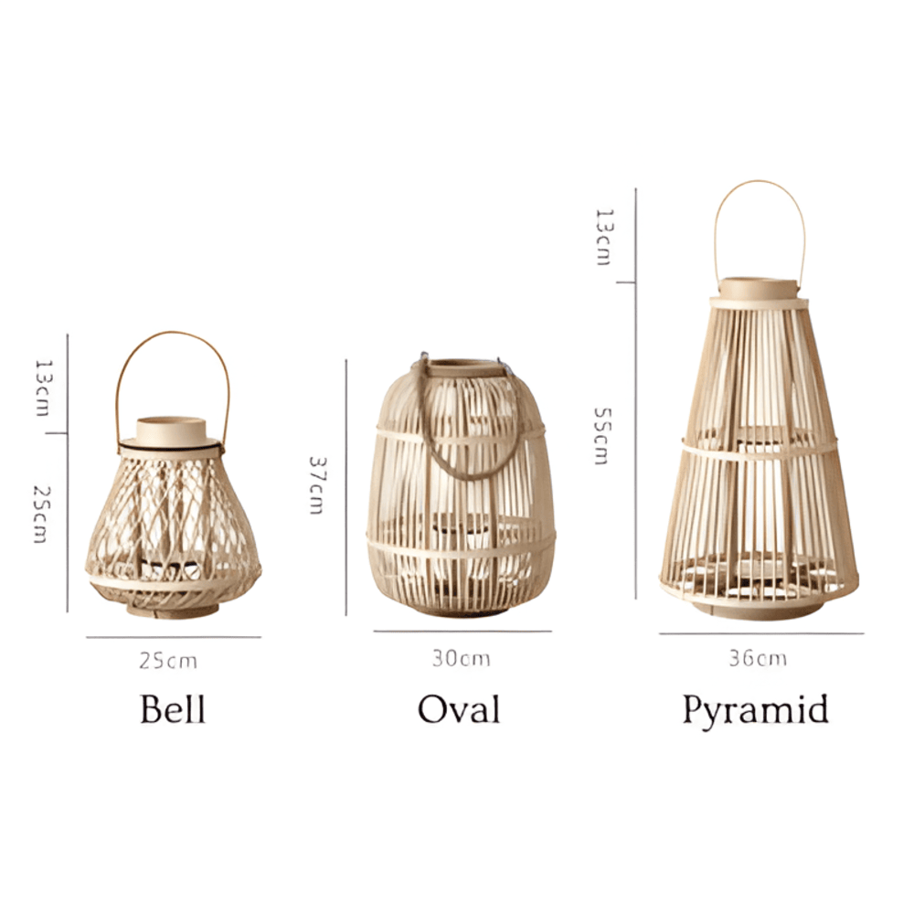 Rattan Lantern Handwoven Flameless LED Candle & Battery Powered