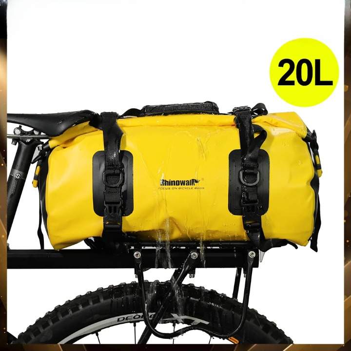 Rear Bike Rack Bag Waterproof 20 Liter Secure Straps