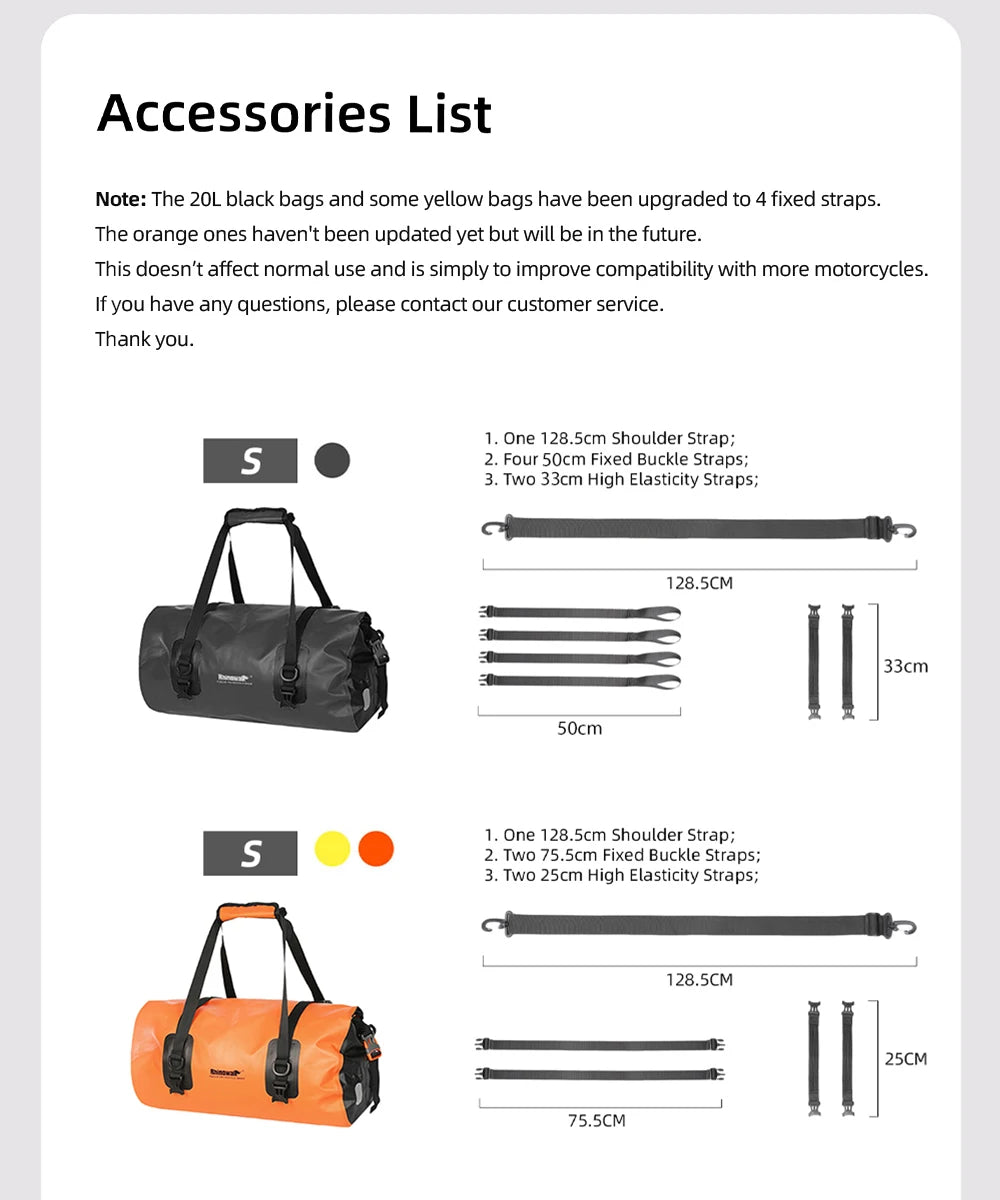 Rear Bike Rack Bag Waterproof 20 Liter Secure Straps