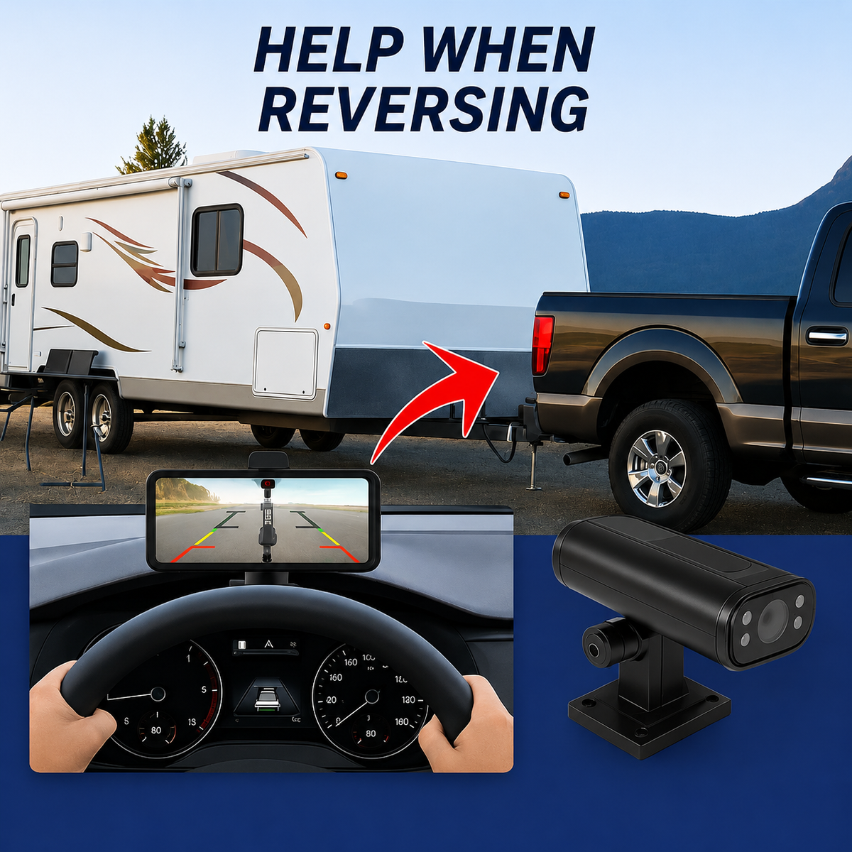 Rearview Camera Wireless 150° Wide-Angle Night Vision Live App