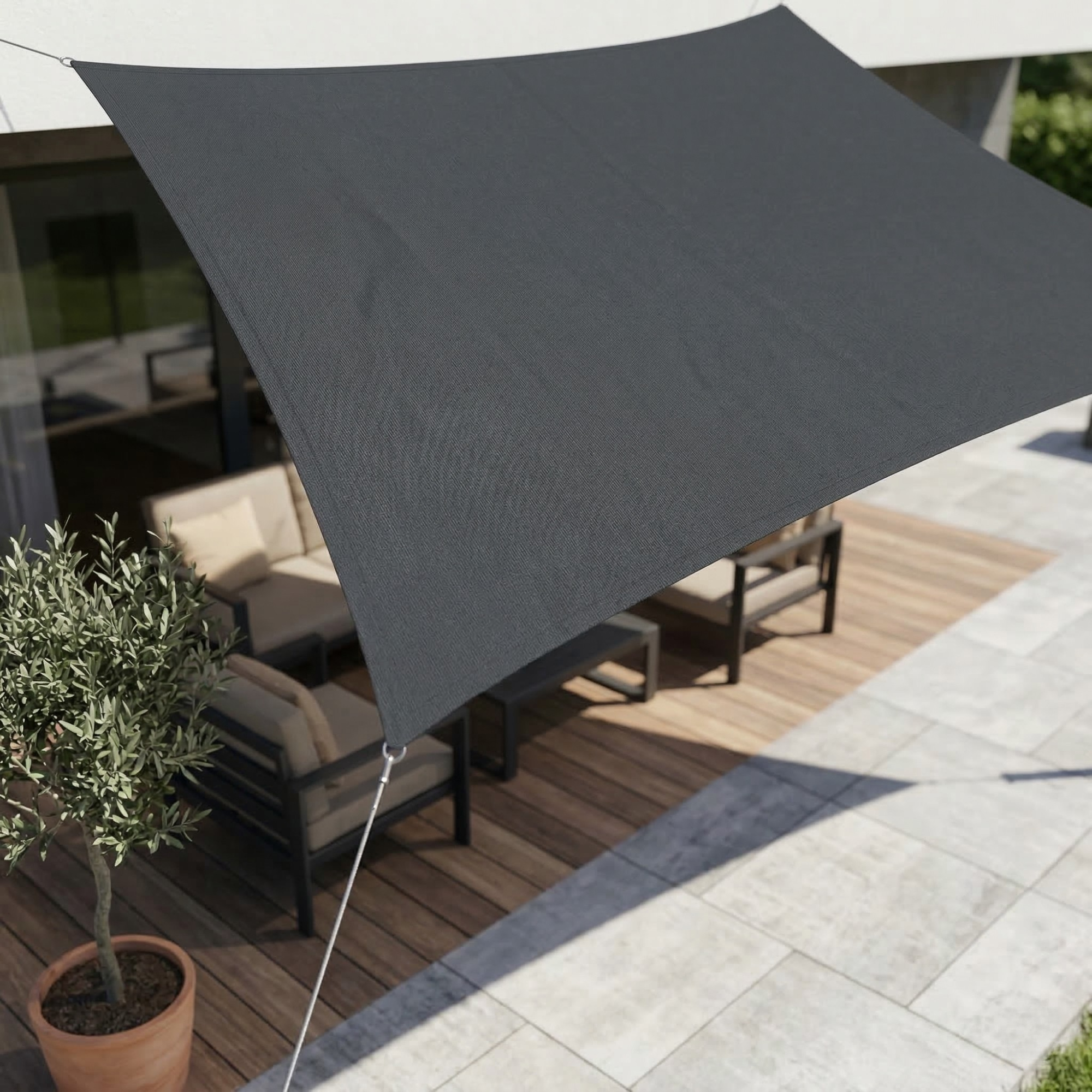 Rectangular Sunshade Sail Waterproof UV Protection Tear-Resistant