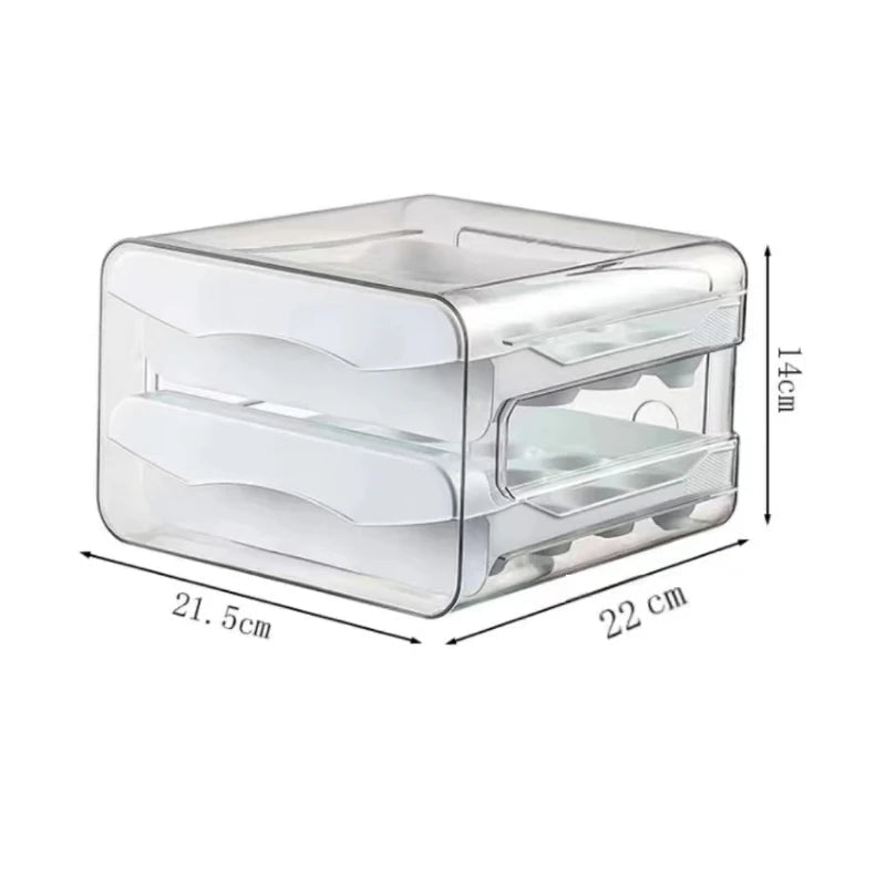 Refrigerator Egg Organizer 60 Egg Capacity Stackable Pull-Out Drawers