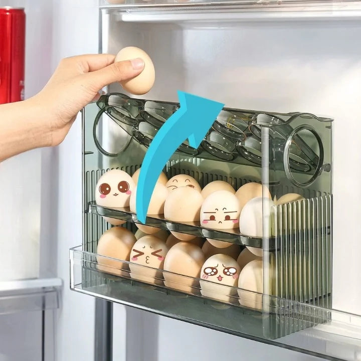 Refrigerator Egg Organizer Stackable Space-Saving BPA-Free