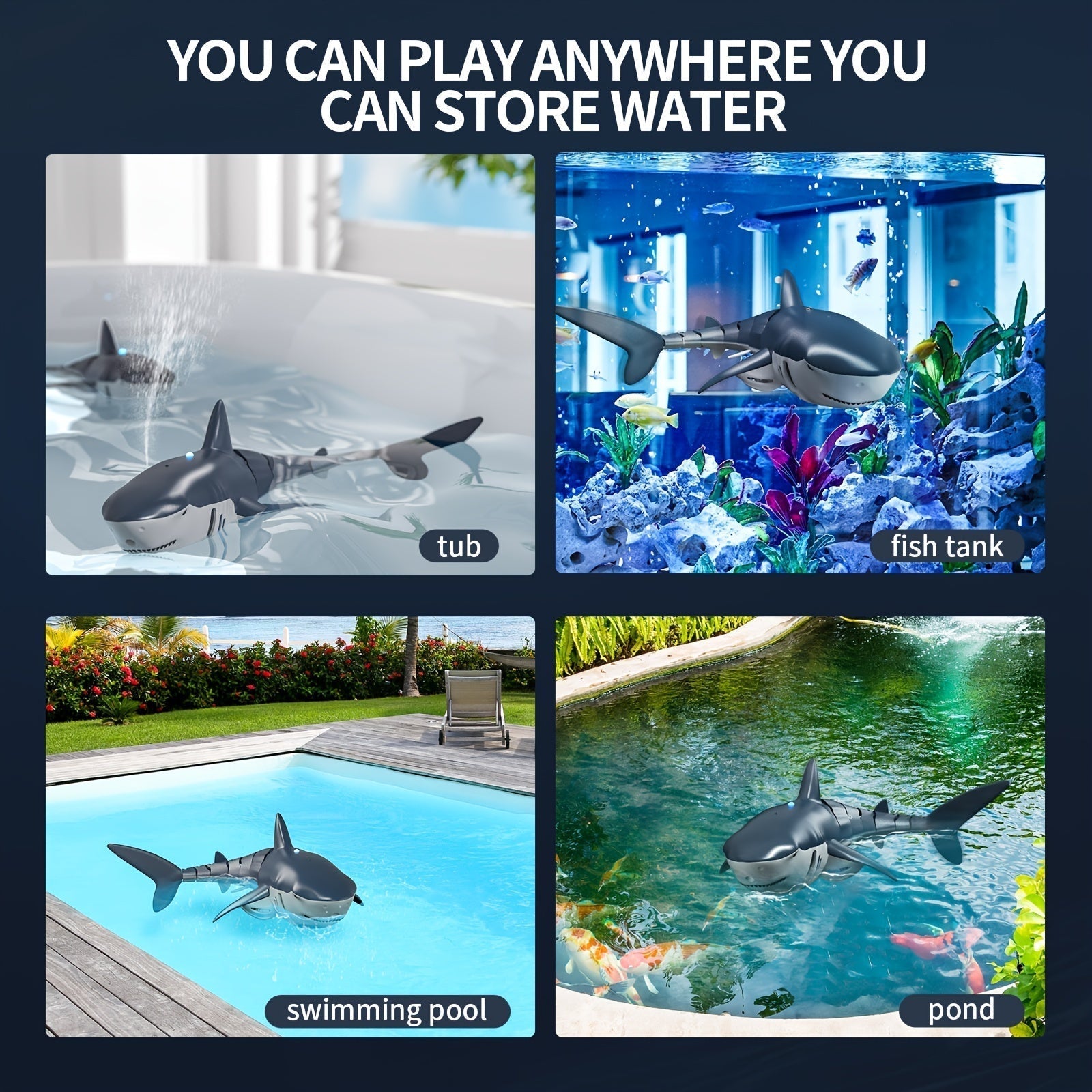 Remote Control Shark Toy LED Lights & Water Spray