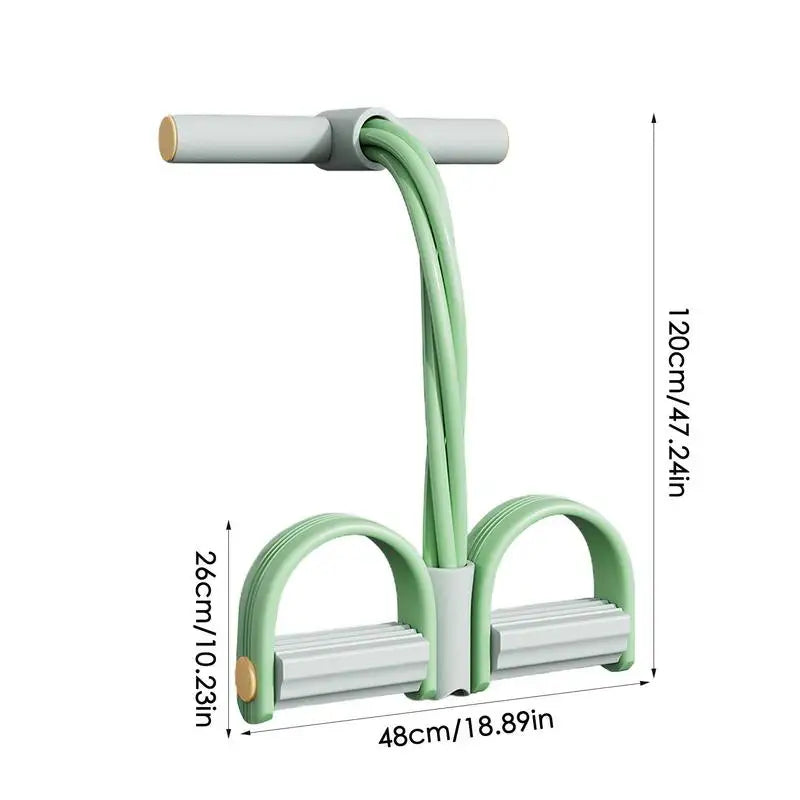 Resistance Band 4-Tube Even Resistance Non-Slip Handles & Pedals