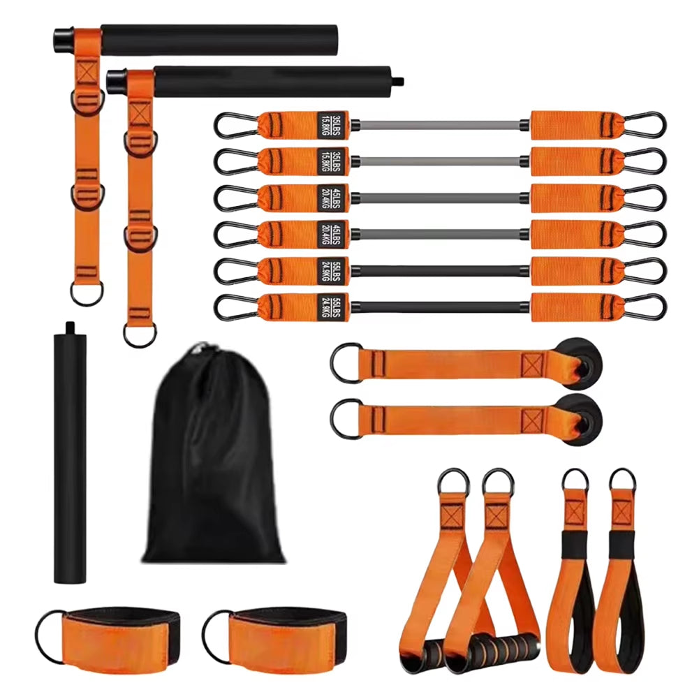 Resistance Band Set Natural Latex Bands & Modular Rod