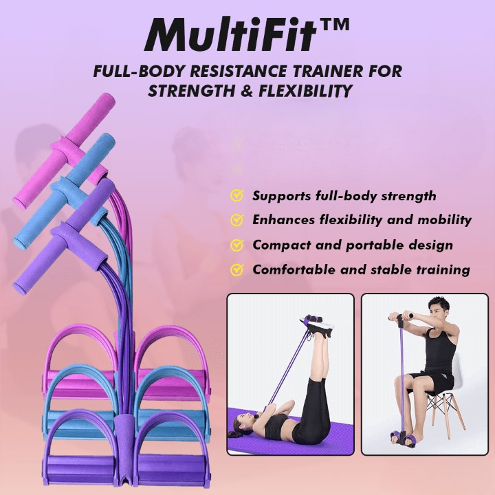 Resistance Trainer Reinforced Latex Bands & Non-Slip Pedals