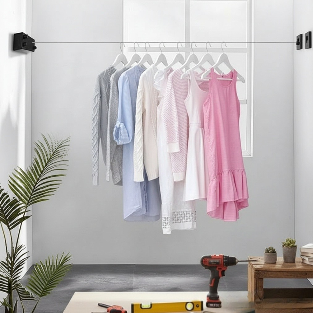 Retractable Clothesline Space-Saving Stainless Steel Line 4 Meter