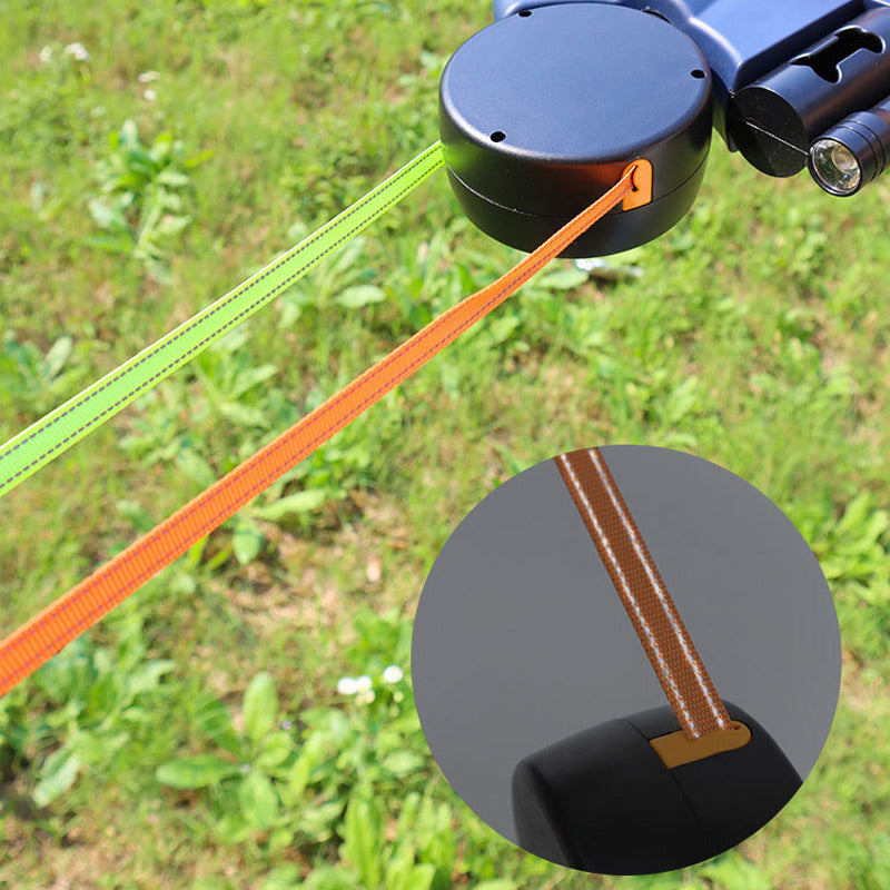 Retractable Dog Leash Tangle-Free LED Light Built-In Bag Dispenser