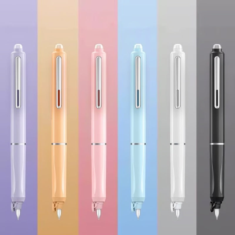 Retractable Pen Smooth Ink Flow Stainless Steel Tip