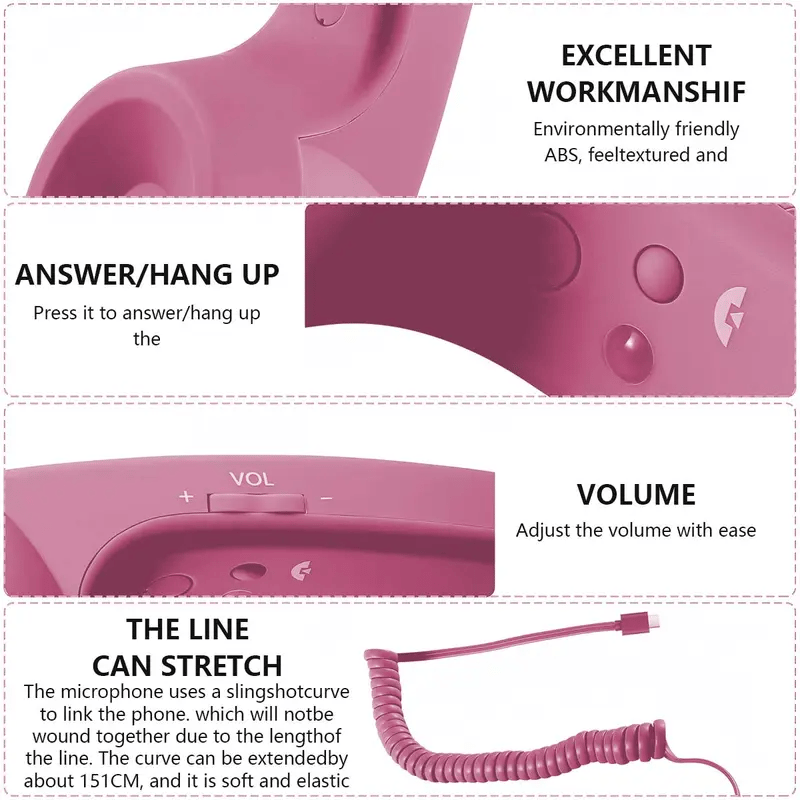 Retro Phone Handset Ergonomic Design USB Plug & Play