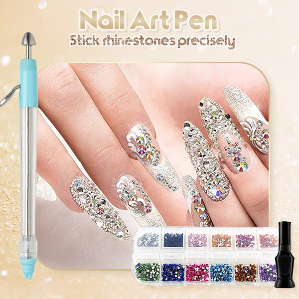 Rhinestone Applicator Set Ergonomic Pen 2,000 Stones
