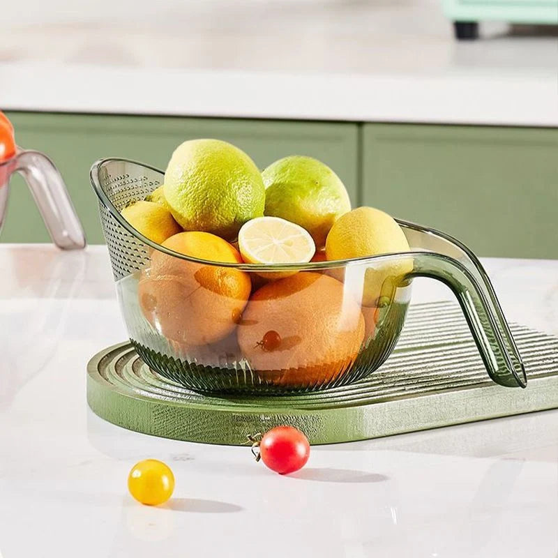 Rice Washing Bowl Fine Sieve & Pouring Spout Ergonomic Handle