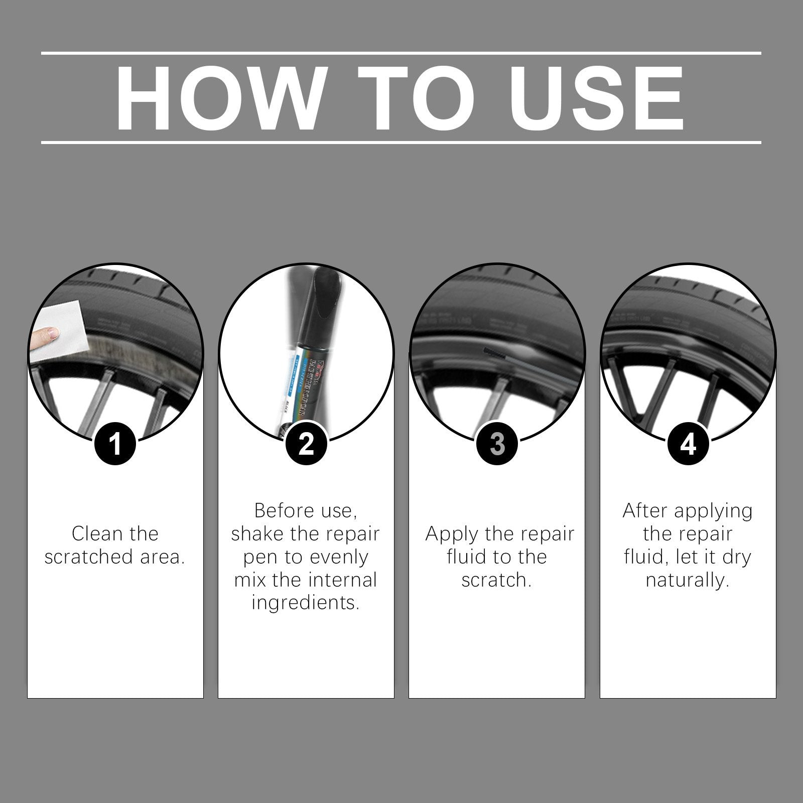 Rim Touch-Up Pen Set Black Ultra-Fine Tip Waterproof & Fast-Drying