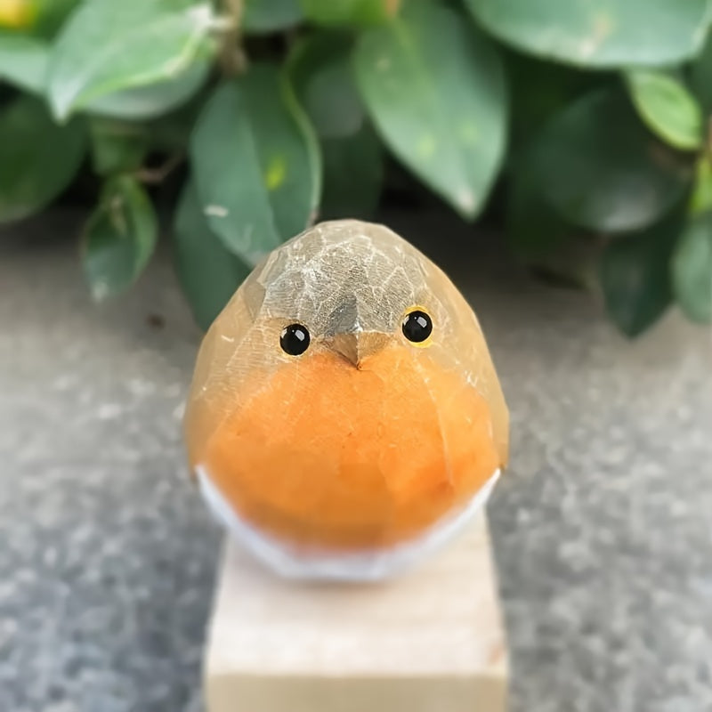 Robin Figurine Hand-Carved & Hand-Painted Solid Wood