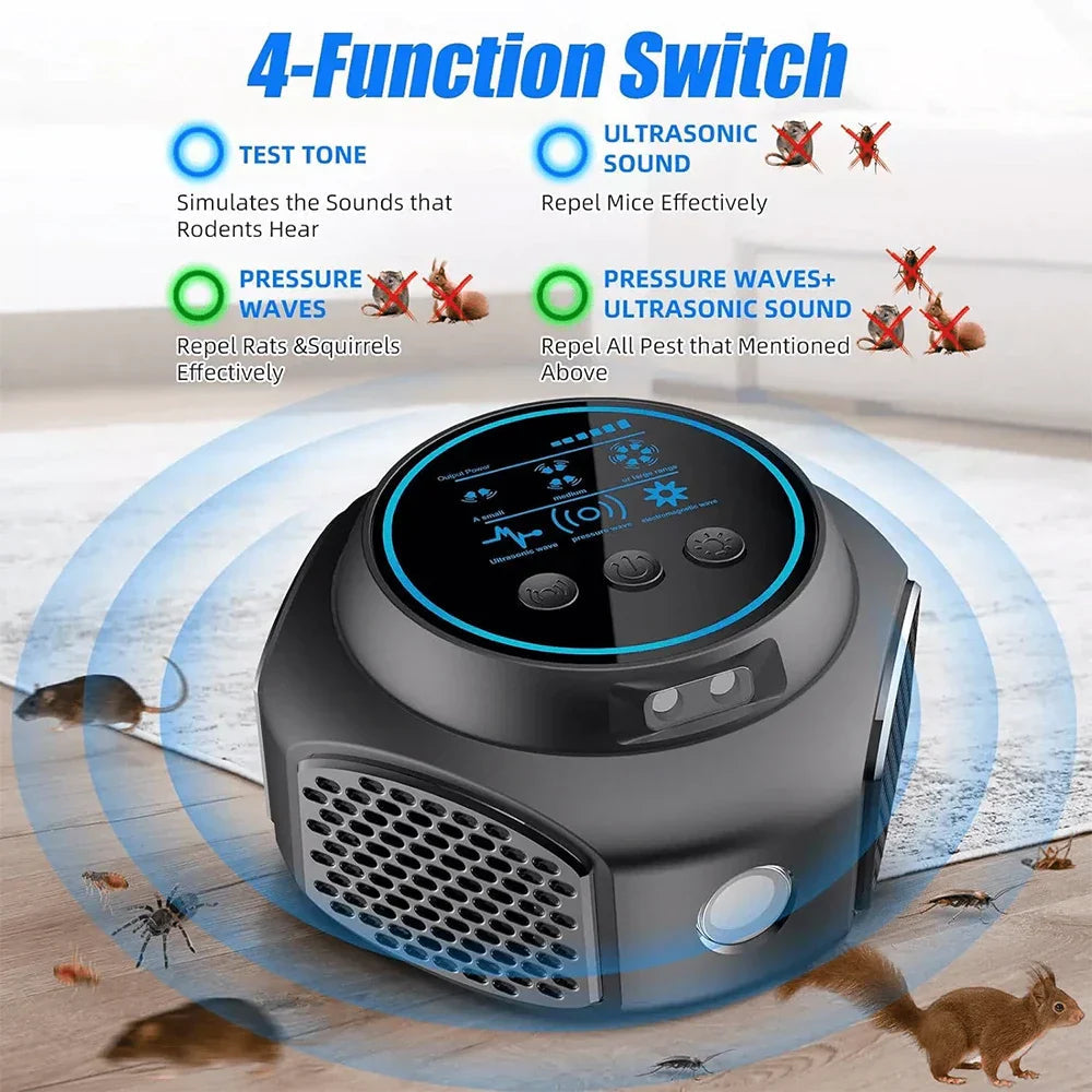 Rodent Repeller Ultrasonic Multi-Mode 360-Degree Coverage