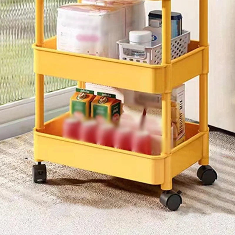 Rolling Organizer Cart 9.8 Inch Multi-Tier Locking Swivel Wheels