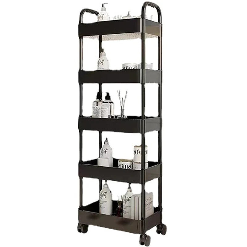 Rolling Organizer Cart 9.8 Inch Multi-Tier Locking Swivel Wheels