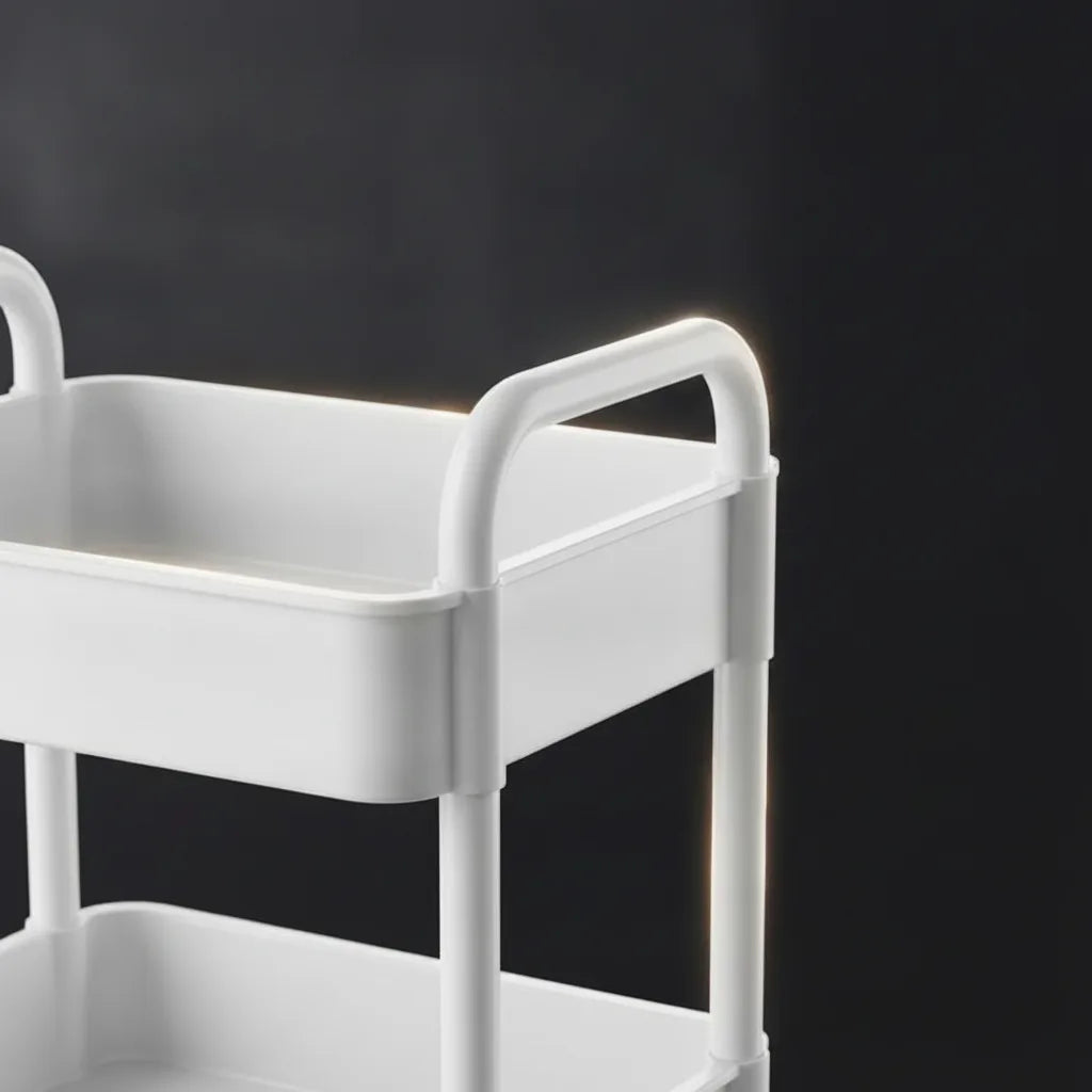 Rolling Organizer Cart 9.8 Inch Multi-Tier Locking Swivel Wheels