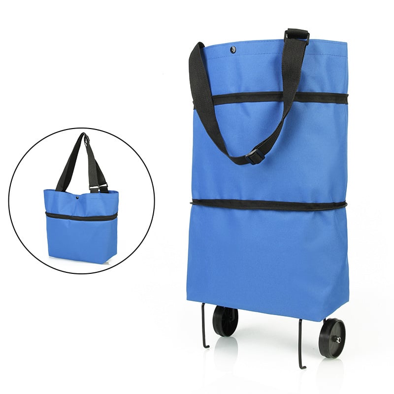 Rolling Shopping Bag Expandable Waterproof Oxford Wheels