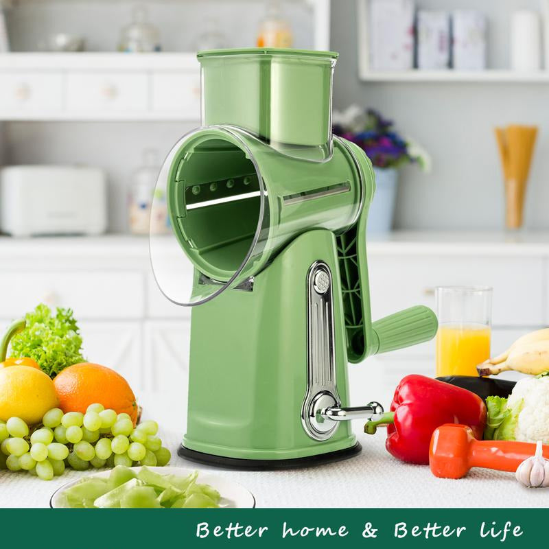 Rotary Grater Five Stainless Steel Blades Suction Cup