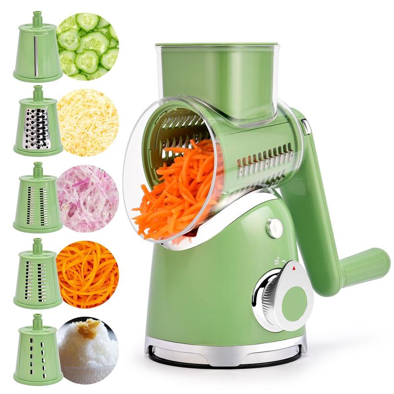 Rotary Grater Five Stainless Steel Blades Suction Cup