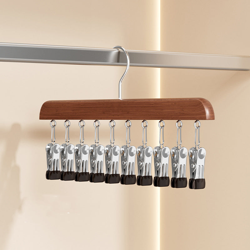 Rotating Hanger Solid Wood 360 Degree Rotation Non-Slip Clips