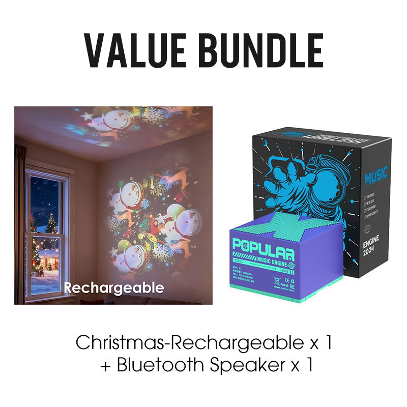 Rotating LED Projector Ocean Snowflake Christmas Rechargeable USB