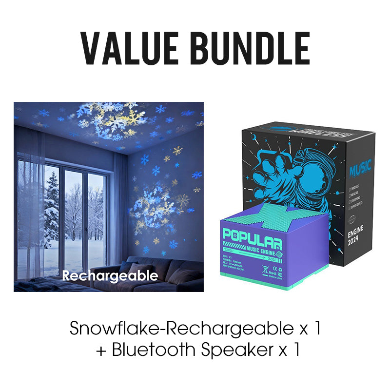 Rotating LED Projector Ocean Snowflake Christmas Rechargeable USB