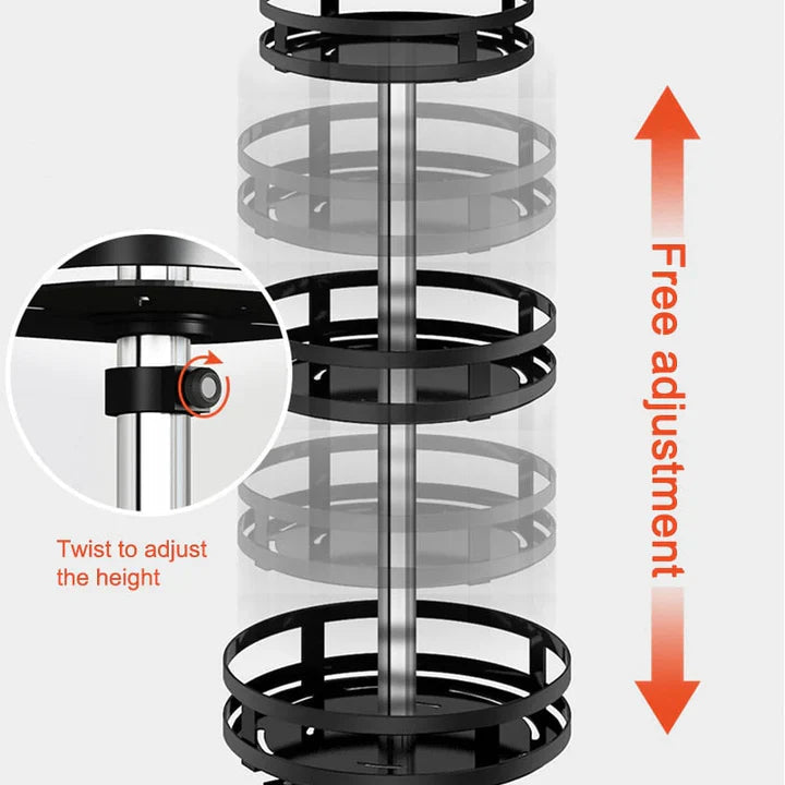 Rotating Spice Rack 360° Rotation Adjustable Tiers