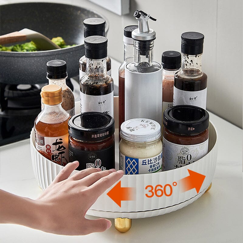 Rotating Spice Rack 360° Rotation Raised Edge & Removable Base