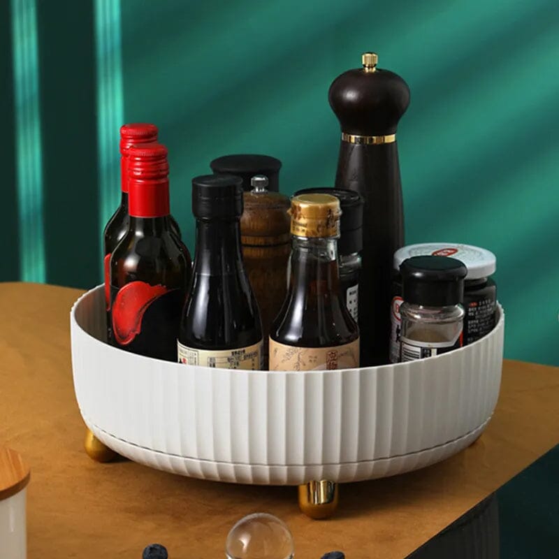 Rotating Spice Rack 360° Rotation Raised Edge & Removable Base