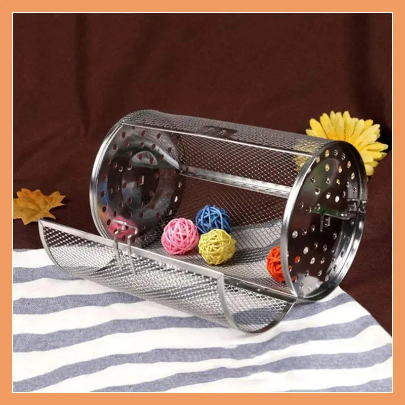 Rotisserie Basket Stainless Steel 360-Degree Side Opening