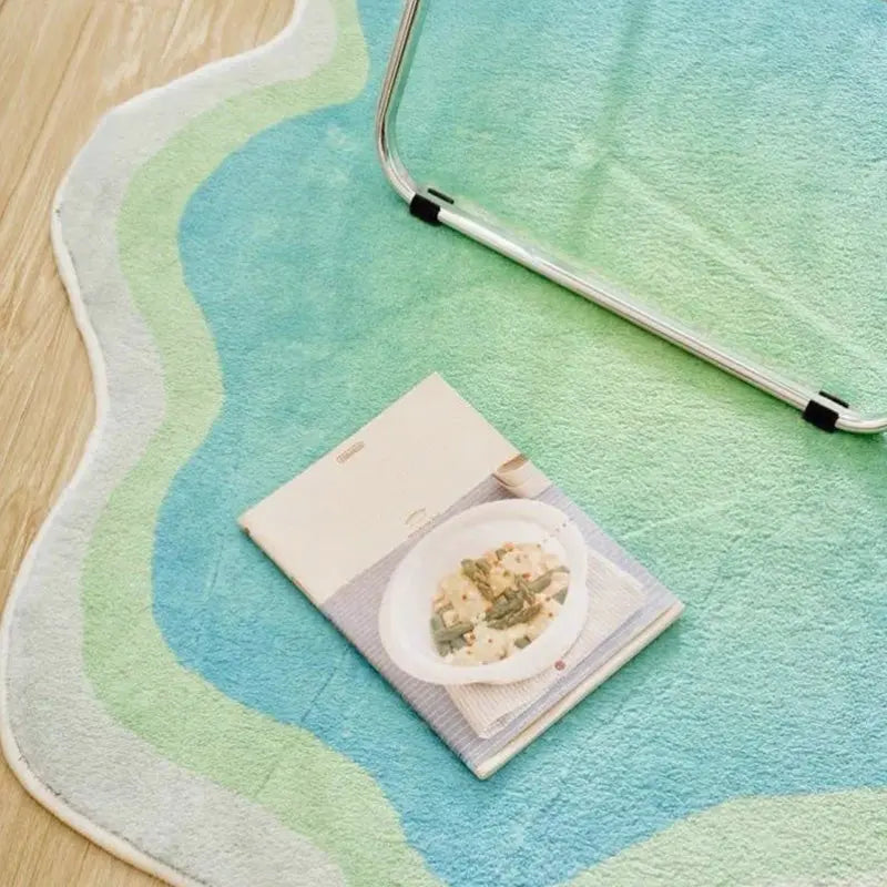 Rug Pastel Cloud Design Polyester Non-Slip Backing