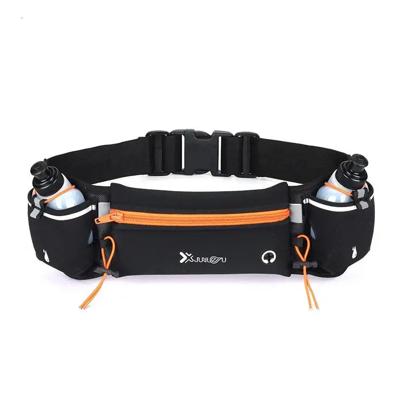 Running Belt Water-Repellent Neoprene Zipper Pocket Two Bottles Included