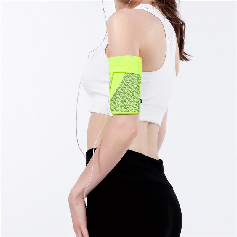 Running Wristband Reflective Phone Pocket Breathable Polyester