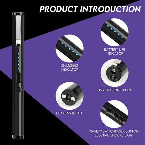 Safety Pen High-Voltage Shock USB-Rechargeable LED Light