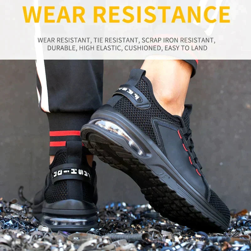 Safety Shoes Steel Toe Breathable Mesh Slip-Resistant