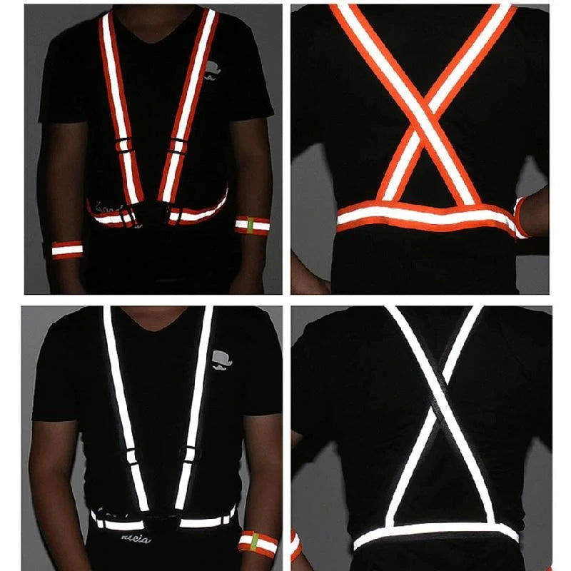 Safety Vest Reflective Stripes Snap Closure & Adjustable Straps