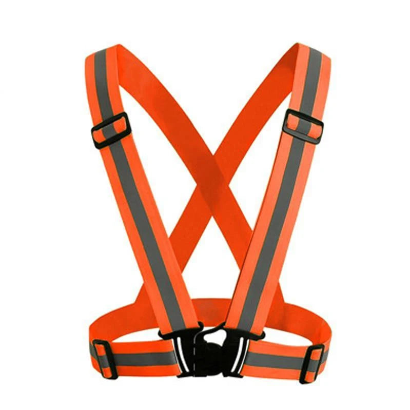 Safety Vest Reflective Stripes Snap Closure & Adjustable Straps