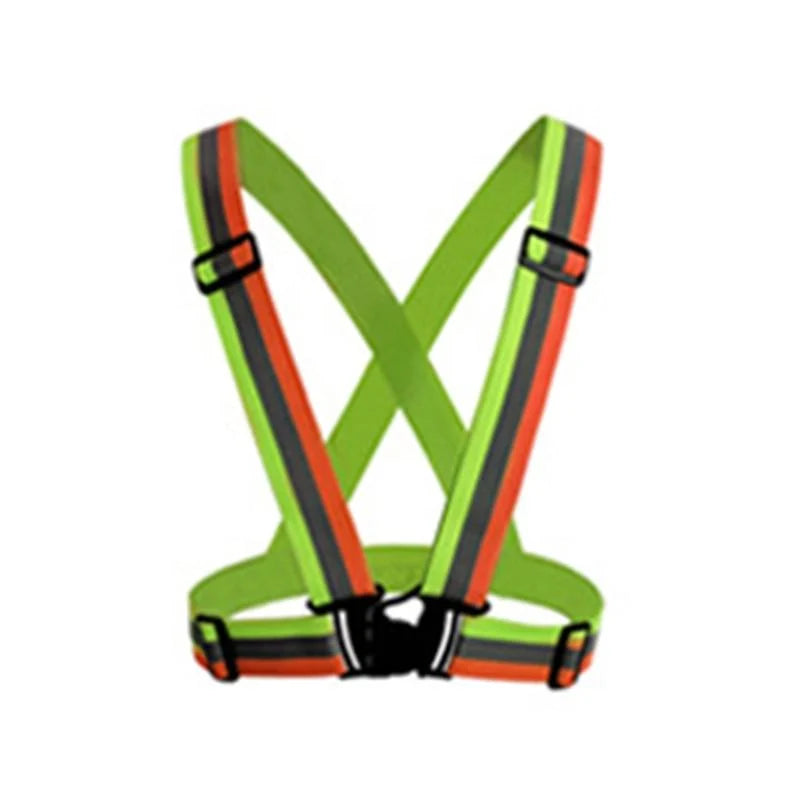 Safety Vest Reflective Stripes Snap Closure & Adjustable Straps