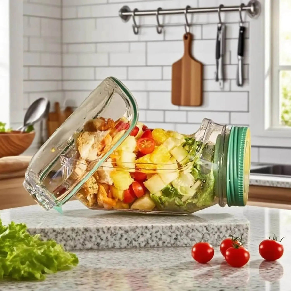 Salad Container Leak-Proof Screw Lid BPA-Free