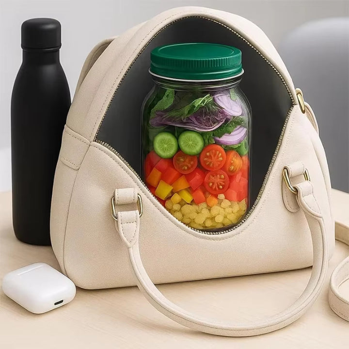 Salad Container Separate Compartments & Secure Lid