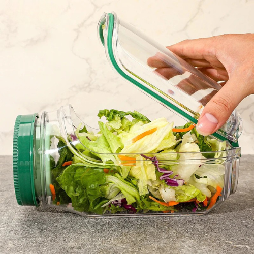 Salad Container Vertical Layering & Leak-Proof Dressing Capsule