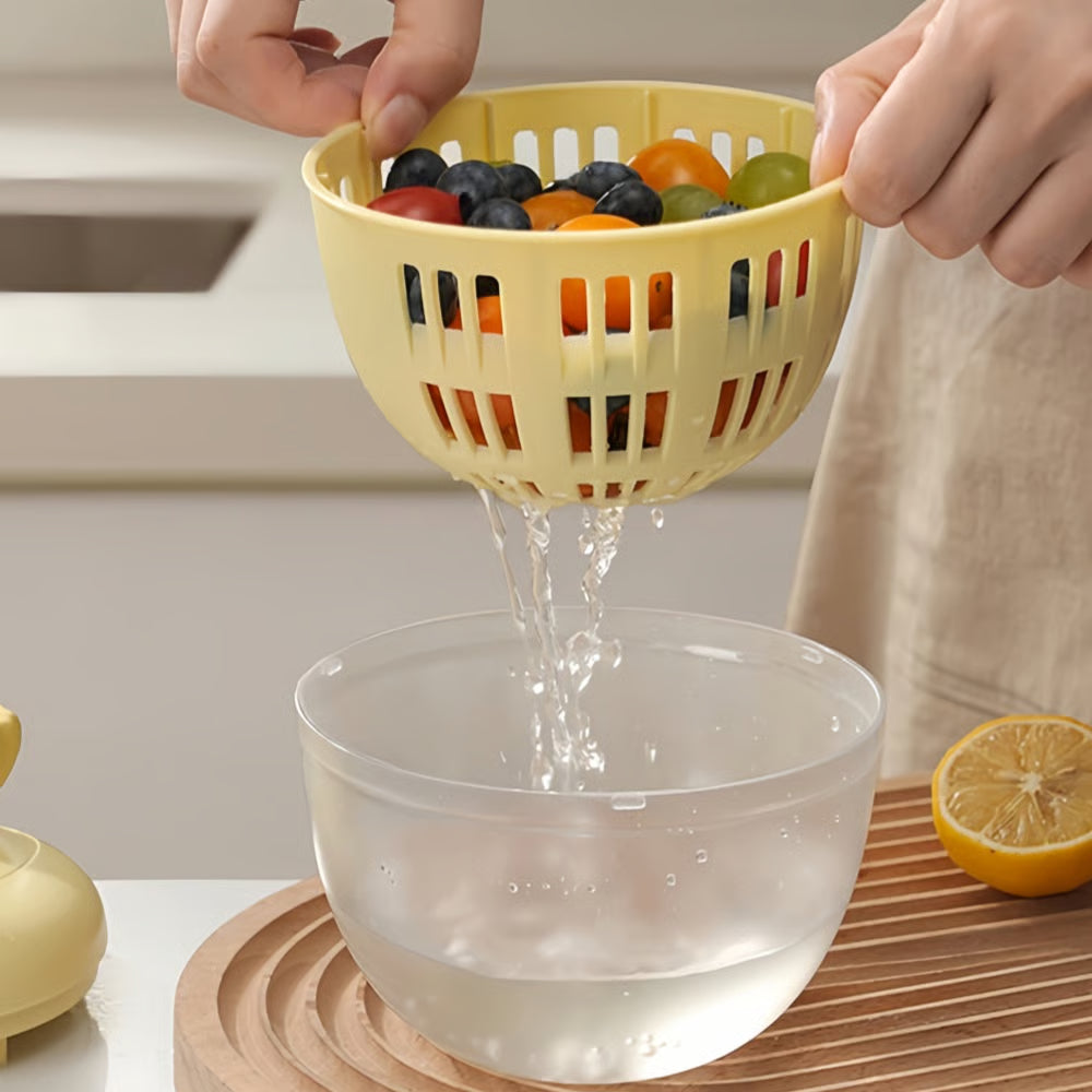 Salad Spinner 3-in-1 Manual Crank Dishwasher-Safe