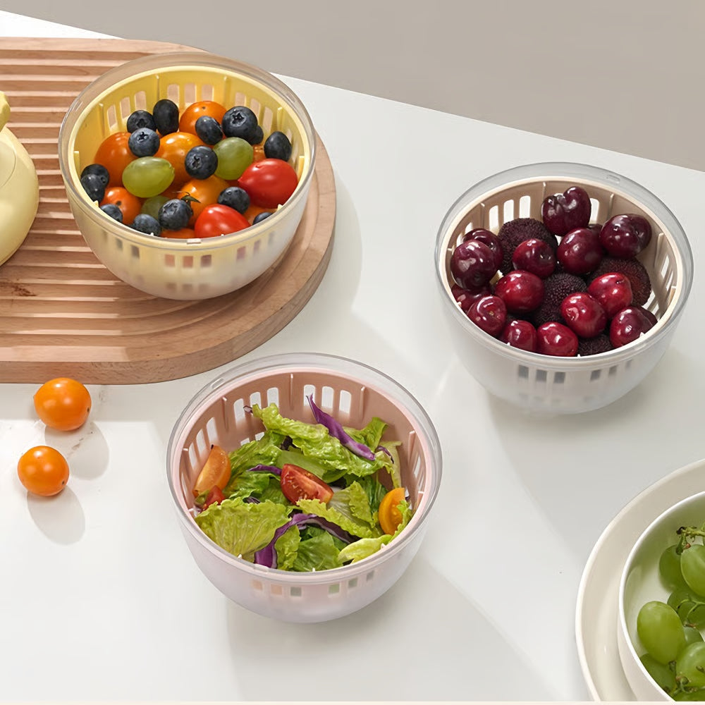 Salad Spinner 3-in-1 Manual Crank Dishwasher-Safe