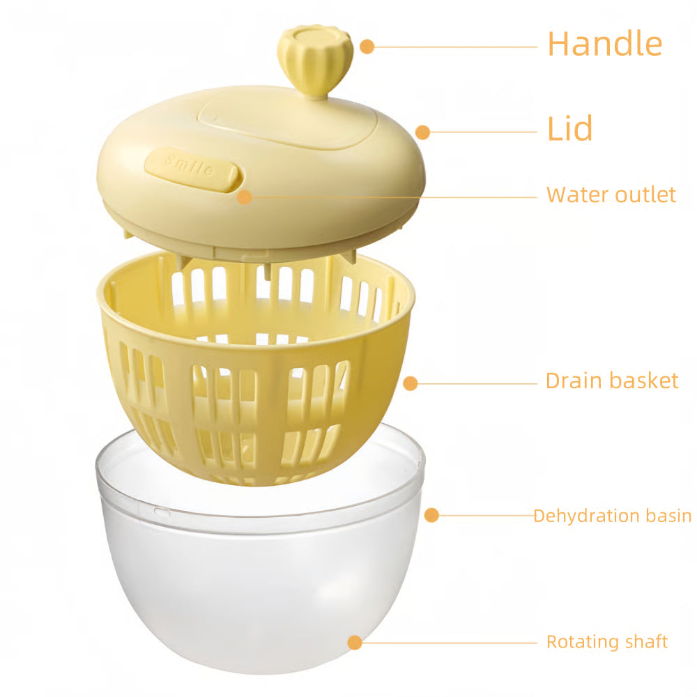 Salad Spinner 3-in-1 Manual Crank Dishwasher-Safe