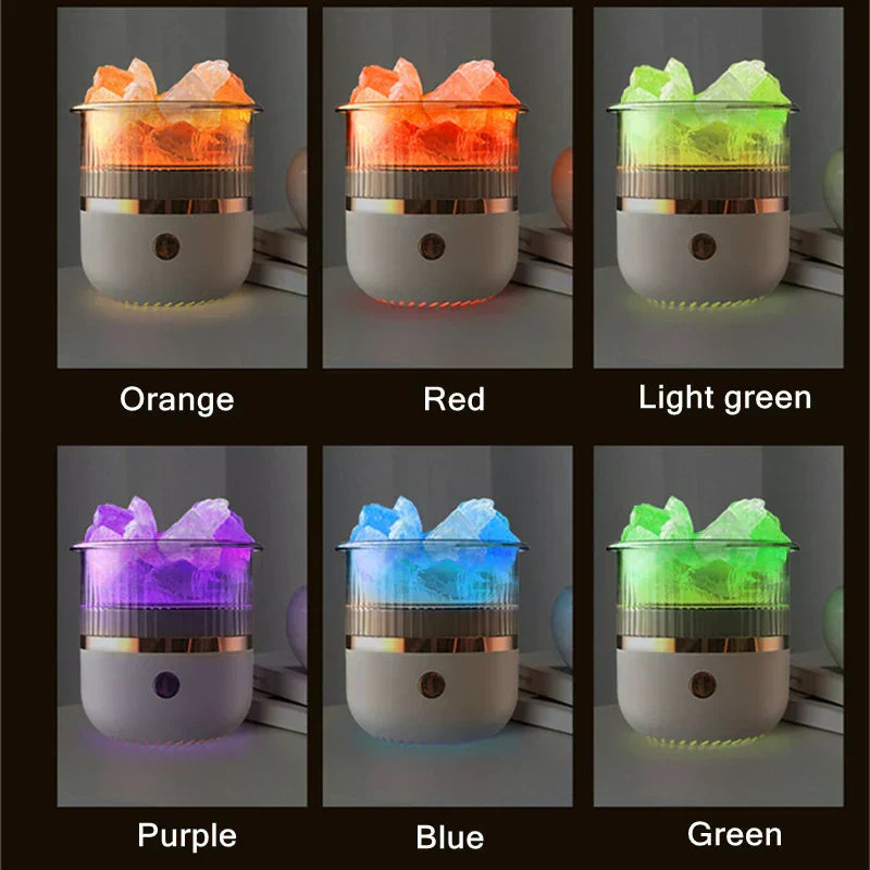 Salt Lamp Diffuser Ultrasonic Mist Color-Changing LED USB-C
