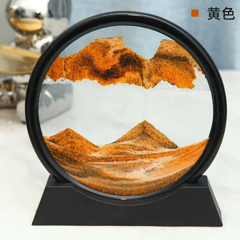 Sand Picture Glass Flowing Desk Decor