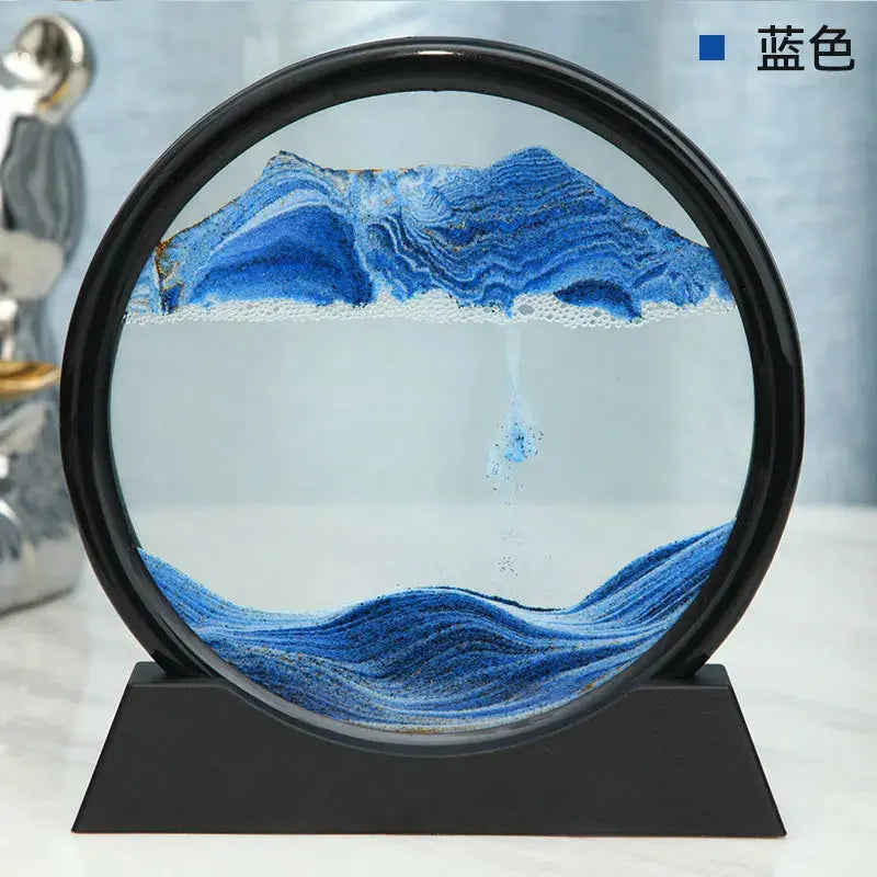Sand Picture Glass Flowing Desk Decor